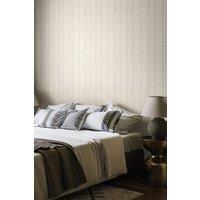 Hoopla Walls Tongue & Groove- Washed White 10m Wallpaper