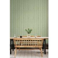 Hoopla Walls Tongue & Groove- Sage 10m Wallpaper in Green