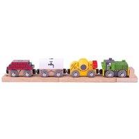 Bigjigs Toys Wooden Rail Construction Train With Removable Loads