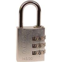 ABUS 145/30 30mm Aluminium Combination Padlock Silver 46583 in White