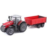 Bburago 10Cm Massey Fergusson 8740S Tractor With Tipping Trailer