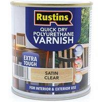 Rustins Quick Dry Polyurethane Varnish Satin Clear 1L - Durable Finish