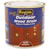 Rustins Quick Dry Exterior Woodstain Satin Mahogany 250ml - ESMA250 in Brown