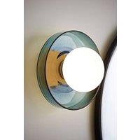 ValueLights Newbury Glass Plate with Globe Shade IP44 Bathroom Wall Light in Jade