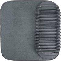 JVL Sesha Dish Drying Mat with Rack in Grey