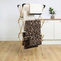 OHS 3 Tier Clothes Dryer Airer Foldable Clothing Rack Drying Horse 15m in Gold