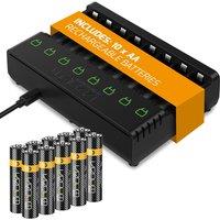 Venom Rechargeable Battery Charging Dock plus 10 x AA 1000mAh Batteries in Black