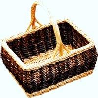 Red Hamper Rustic Rectangular Shopping Basket in Brown | Size: Small