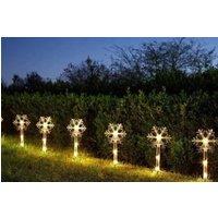 Marco Paul 8pc LED Snow Flake Stake Lights in Clear