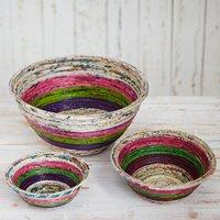 Paper High Round Recycled Newspaper Bowl in Natural | Size: XL