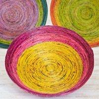 Paper High Round Recycled Newspaper Bowl in Red | Size: XL