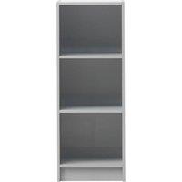 Timber Art Design 3 Tier Medium Narrow Bookcase Shelving Unit Living Room Office Bedroom in Light Grey