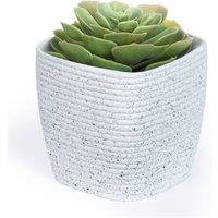 LIVIVO 12cm Plastic Plant Pot Grey Sandstone