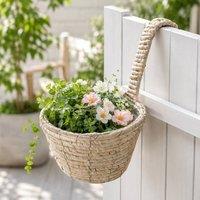 Voltico Small Over Fence Hanging Basket Planter in Beige