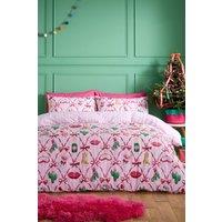 Catherine Lansfield Christmas Kitsch Duvet Cover Set in Pink | Size: Single