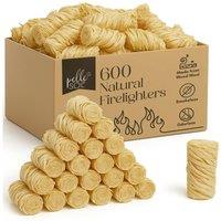 Pelle & Sol 600 Pack Natural Firelighters Long Burning for Wood Burners