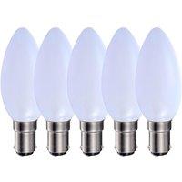 Harper Living 5 Watts B15 SBC Small Bayonet LED Light Bulb Opal Candle Warm White Dimmable, Pack of 5
