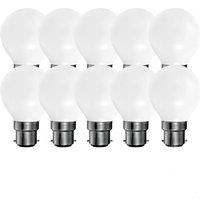 Harper Living 5 Watts B22 BC Bayonet LED Light Bulb Opal Golf Ball Warm White Dimmable, Pack of 10