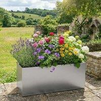 Access Garden Products 70cm Zinc Galvanised Silver Trough Planter