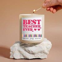 JAAM Best Teacher Ever Candle Gift - Fluffy Towels in White
