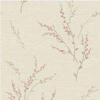Belgravia Carmella Floral Textured Vinyl Wallpaper in Pink
