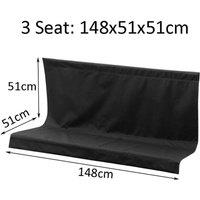 FLAVORA 3 Seaters: 148x51x51cm Garden Swing Seat Cover Replacement in Black | Size: 0.6m2