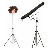 FLAVORA Adjustable Mannequin Head Tripod Stand Wig Training in Silver