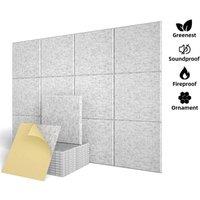 FLAVORA 12x Self Adhesive Acoustic Wall Panel in Grey