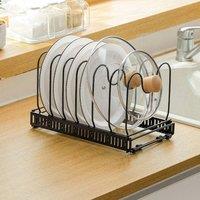 EONLION Pan Pot Lid Rack Storage Organiser in Black | Size: 100 cm