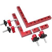 FLAVORA 2Pcs 90 Degree L-Shape Woodworking Corner Clamps in Red | Size: 10000mm x 520mm