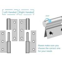 NESTLUNE 3Sets 3 Lift Off-Stainless Steel Door Hinge in Silver | Size: 10000mm x 520mm