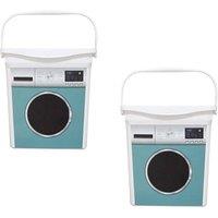 FLAVORA 2 X Plastic Washing Powder Soap Storage Box in White | Size: 1000mm