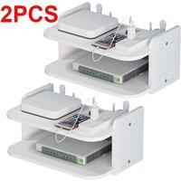 FLAVORA 2PCS Floating Wall Mount Shelf 2 Tier in White | Size: 500mm