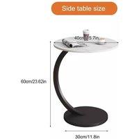 FLAVORA White+Black-C-Shaped Side Table Living Room in Black | Size: 0.6m2