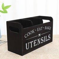 FLAVORA Black Kitchen Cutlery Holder Spoon Fork Storage Rack | Size: 500mm