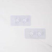 VOGREX Heavy Duty Self Adhesive Wall Hooks Stick On Door Hangers Home Decor in Clear