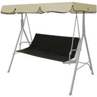 FLAVORA Black 138x51x51cm Garden Swing Bench Replacement Seat Cover | Size: 0.6m2