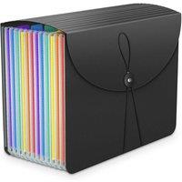 FLAVORA 25 Pocket A4 Expandable Document Organiser in Black | Size: 0.6m2