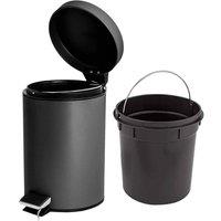 EONLION Black Bin 3L Stainless Steel Pedal Bin | Size: 100 cm