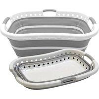 Kelvenix Large 68L Collapsible Laundry Basket in Grey | Size: 0.6m2
