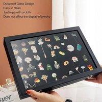 NESTLUNE Pin Display Case Shadow Box Badge Storage Enamel Medals in Black