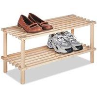 FLAVORA 2Tier Wooden Shoe Storage Rack in Natural | Size: 500mm