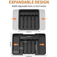 FLAVORA Plastic - 33/45/57x38cm Extendable Cutlery Tray in Black | Size: 0.6m2