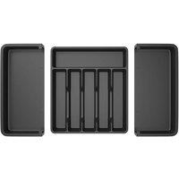 Kelvenix Expandable Cutlery Drawer Organiser in Black | Size: 0.6m2