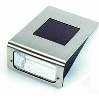 SPETLEK Stainless Steel Solar Powered LED Wall Light in Silver