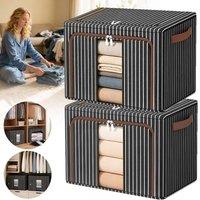 SPETLEK 100L Folding Storage Box Made of Thick Fabric Steel in Black | Size: Large