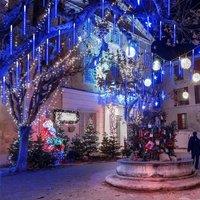 EONLION Blue LED Solar Lights Meteor Shower Rain | Size: 100 cm