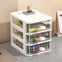 EONLION 3 Tier Mini Drawer Plastic Tower in Clear | Size: 500mm