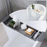 EONLION Grey Extendable Bath Rack Tub Bathroom Shelf