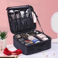 EONLION Extra Large Make Up Vanity Case Storage Box in Black | Size: 500mm